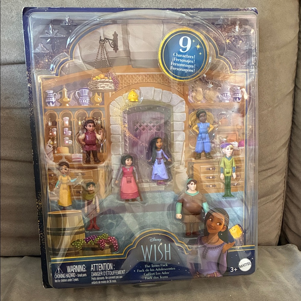 Disney WISH Doll Playset - Purple, Pink, Blue & Yellow Figures (9-Pack)